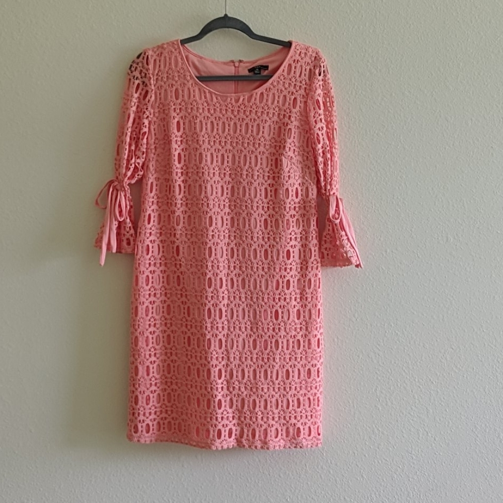 Coral lace dress